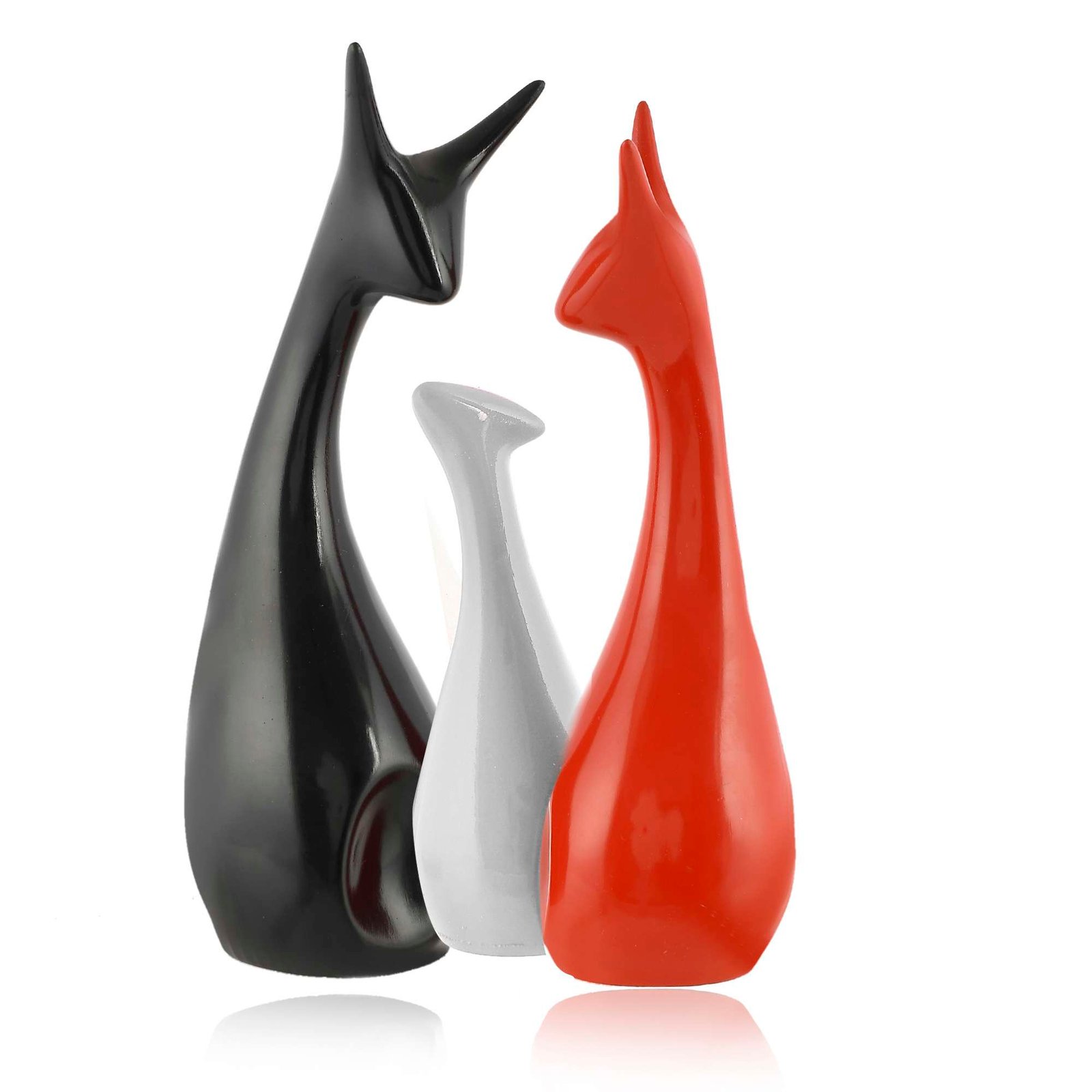 Giraffe Pair Antique Finish Showpiece