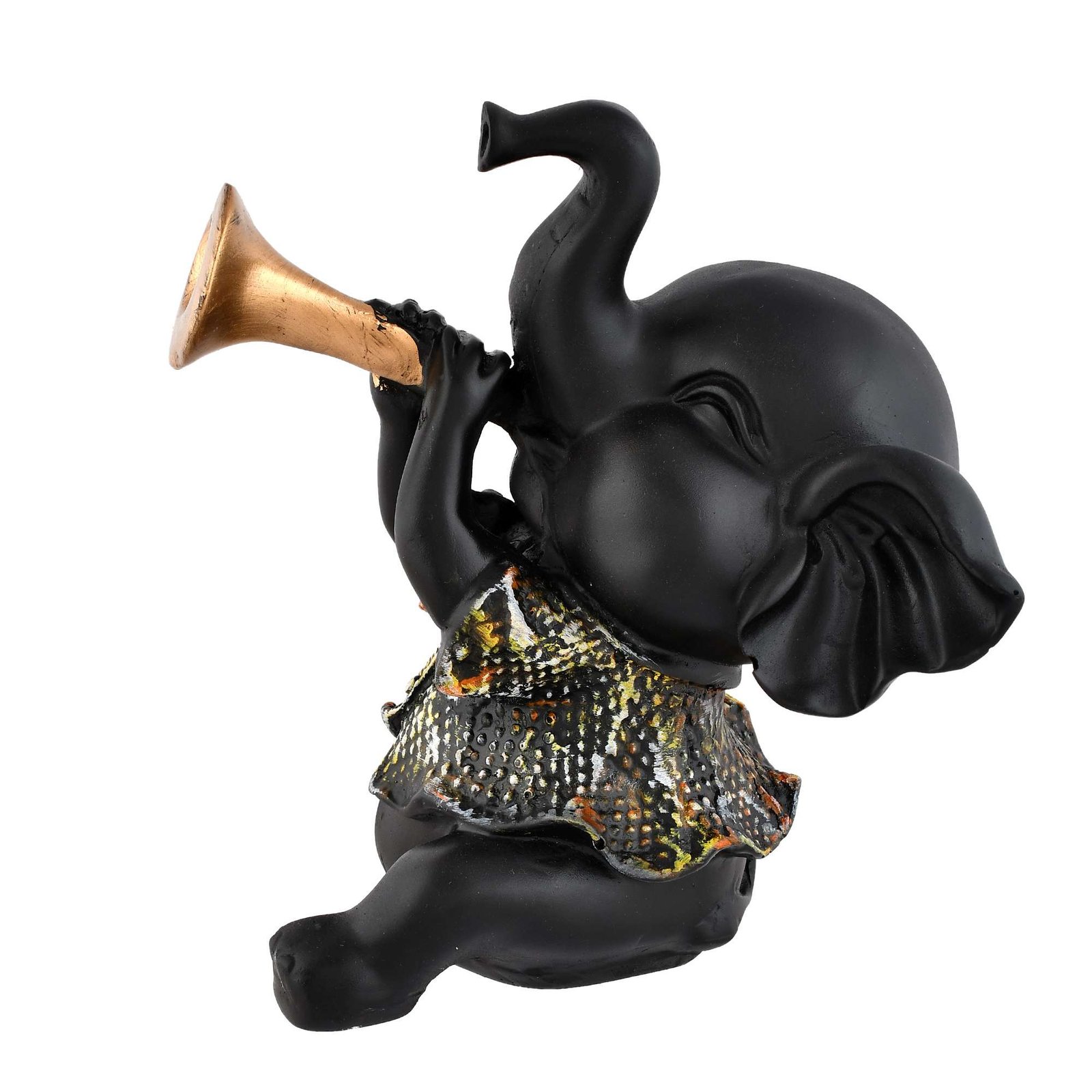 Elephant Playing Musical Instrument Sculpture - Image 2