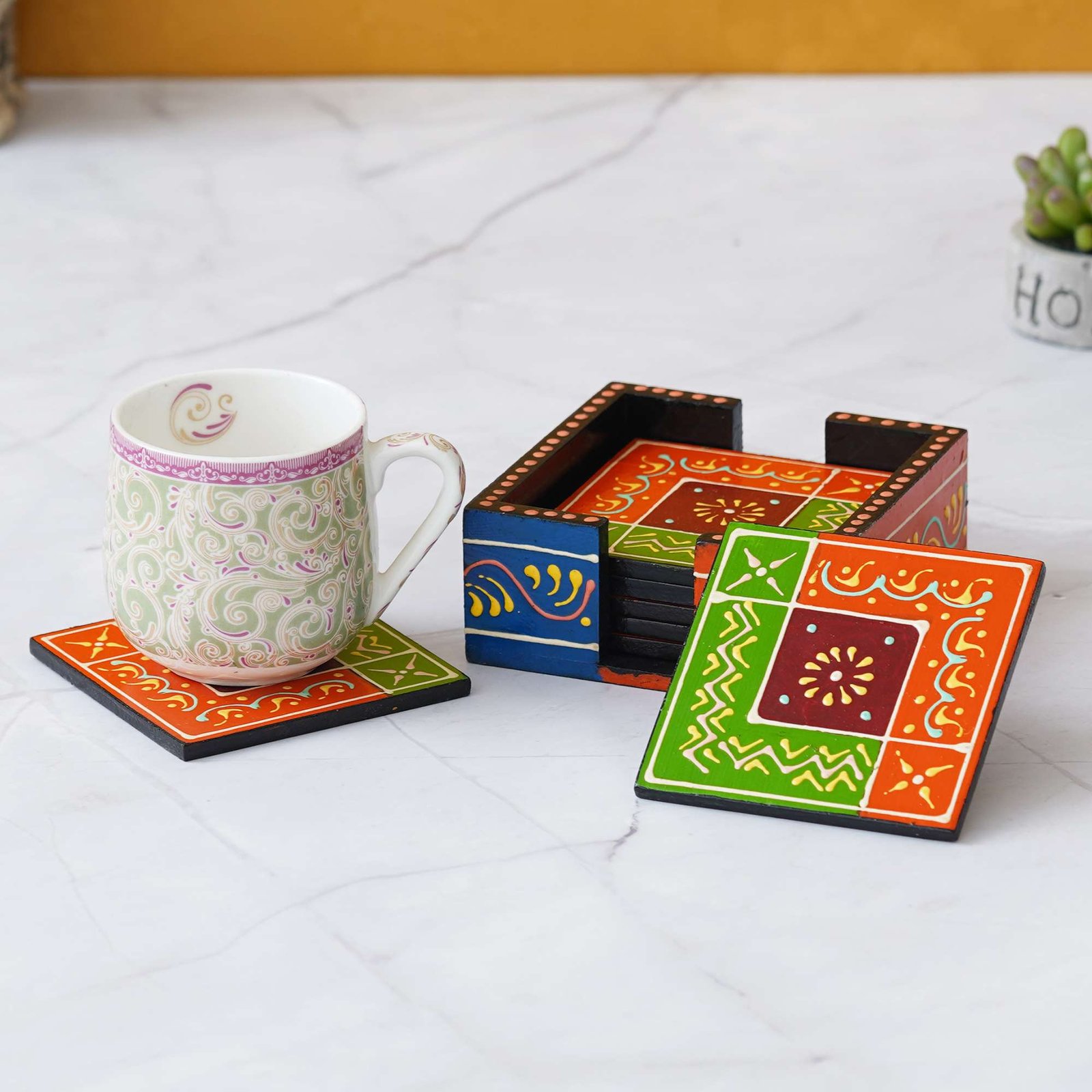 Handcrafted Wooden Tea Coasters: Elegant Protection for Your Table - Image 3
